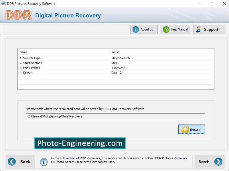 Screenshot of Digital Photo Rescue Software
