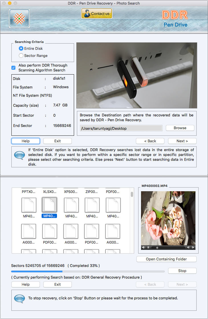 Screenshot of Recover USB drive Mac 4.0.1.6