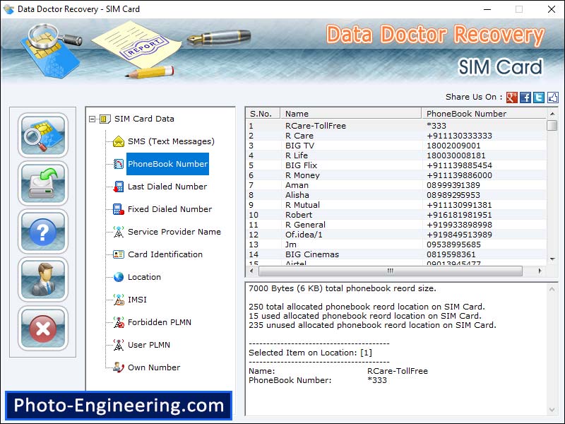 Screenshot of Recover SMS Messages