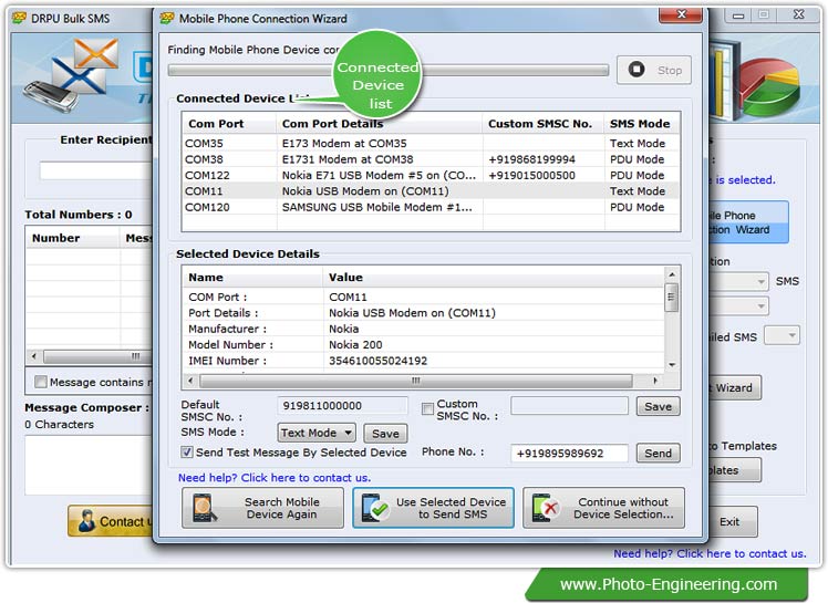 Bulk SMS Software for GSM Mobile Phone