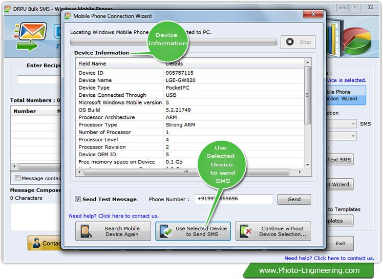 Bulk SMS Software for Windows Based Mobile Phone