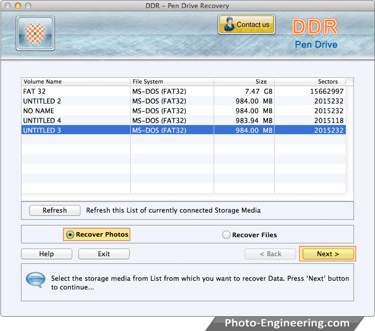 Select Storage Media Mac USB Drive Data Recovery