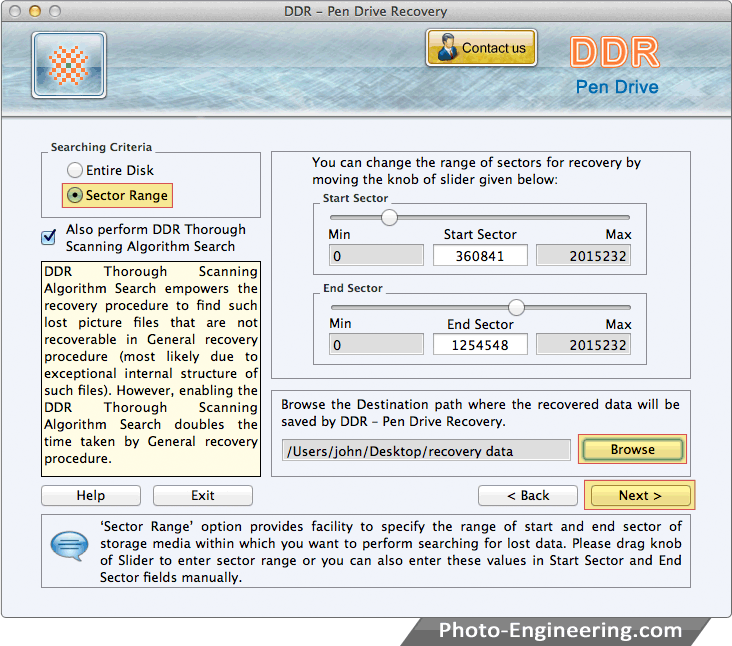 Choose Searching Criteria Mac USB Drive Data Recovery