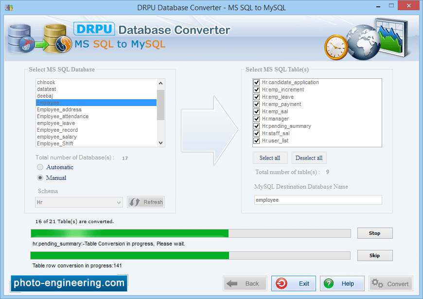 MSSQL to MYSQL Database Converter