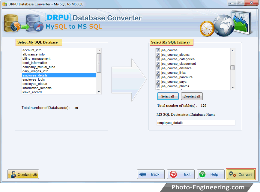 MySQL to MSSQL Database Converter