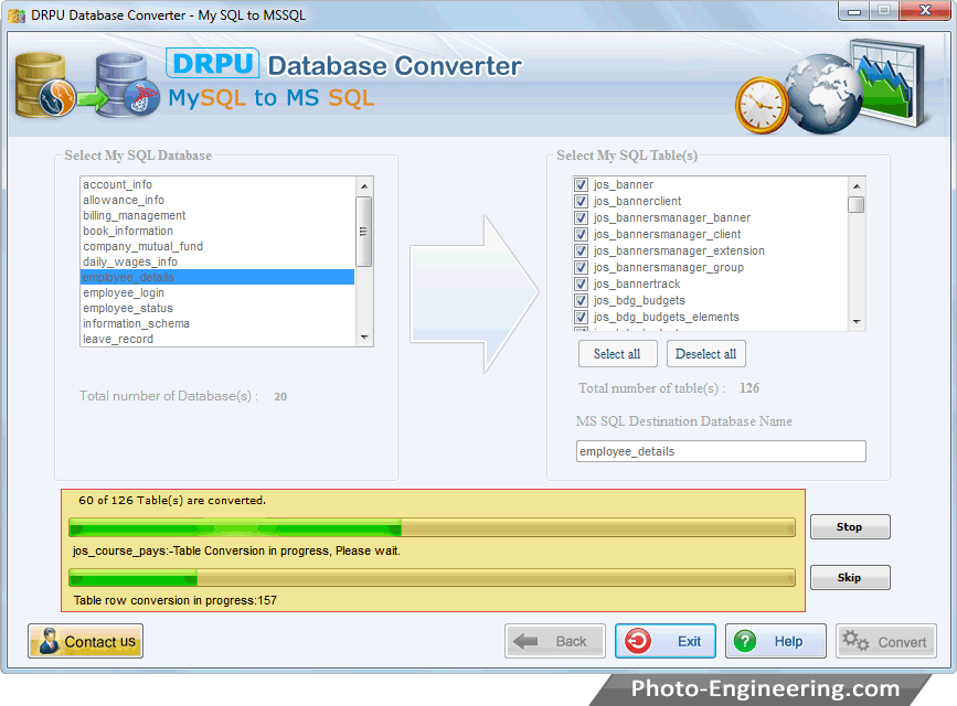 MySQL to MS SQL Database Converter