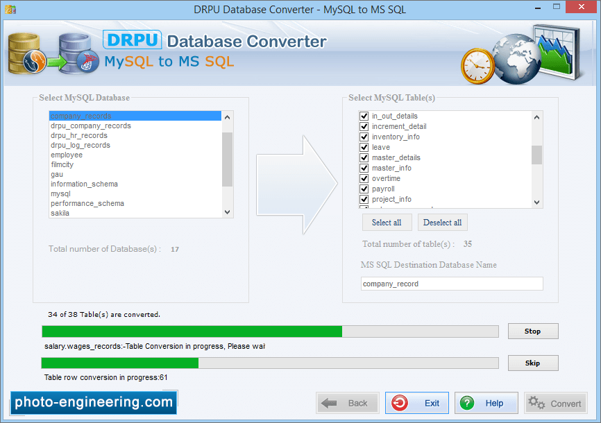 MySQL to MSSQL Database Converter