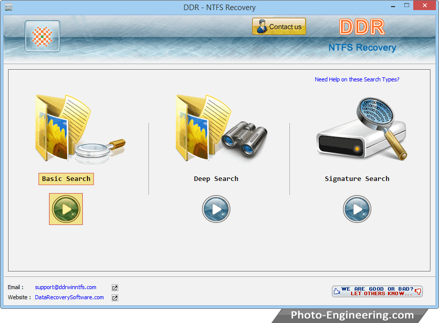 Select any searching mode NTFS Data Recovery