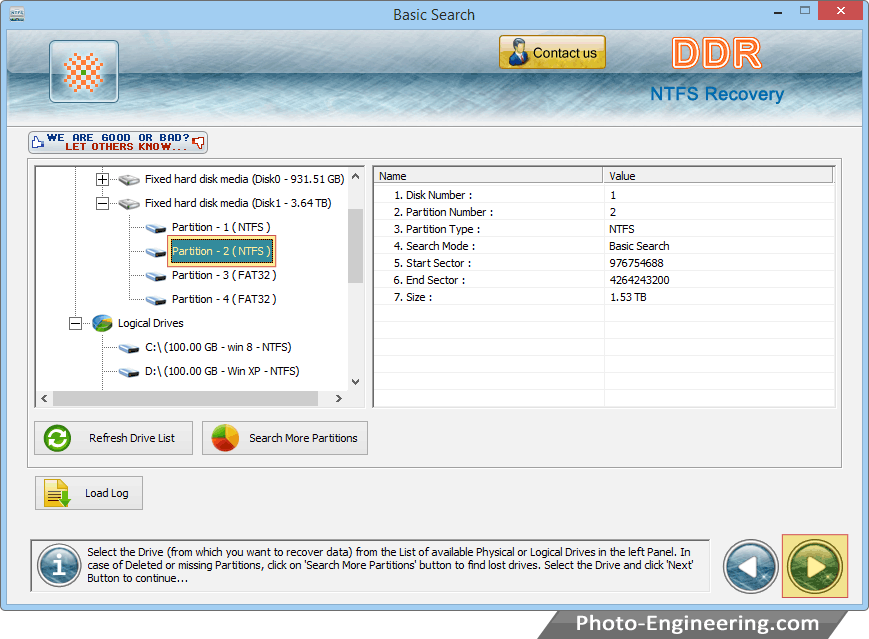 Select Drive NTFS Data Recovery