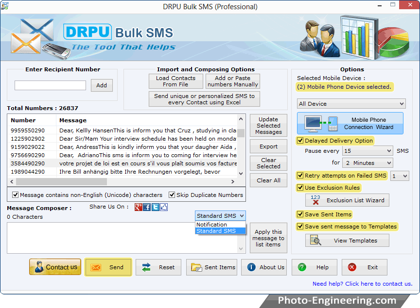 Bulk SMS Software - Professional