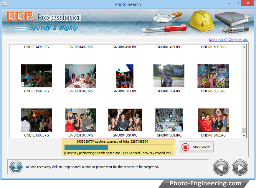 Searching Process DDR Professional - Data Recovery